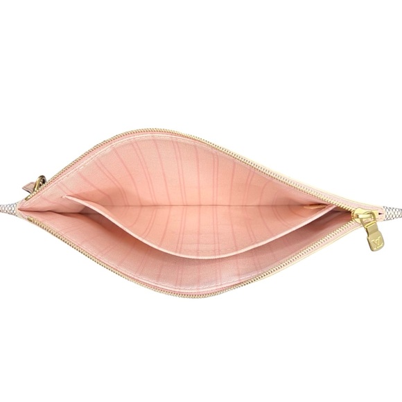 Louis Vuitton Damier Azur Neverfull MM Pouch, Rose Ballerine Pink Interior, COA - Picture 6 of 15
